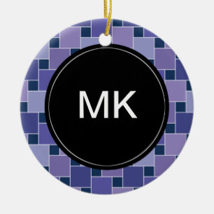 Amethyst Squares Ceramic Tree Decoration