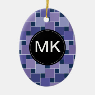 Amethyst Squares Ceramic Tree Decoration