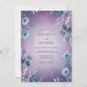 Amethyst Steel Painted Wedding Invitation