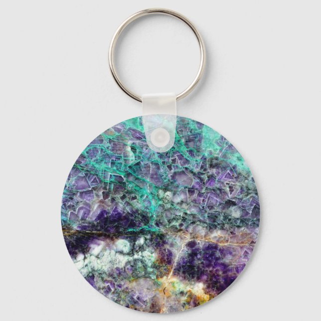 amethyst stone texture pattern rock gem mineral am key ring (Front)