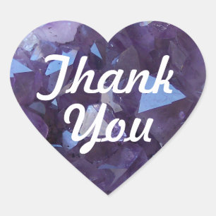 Amethyst Thank You Heart Sticker