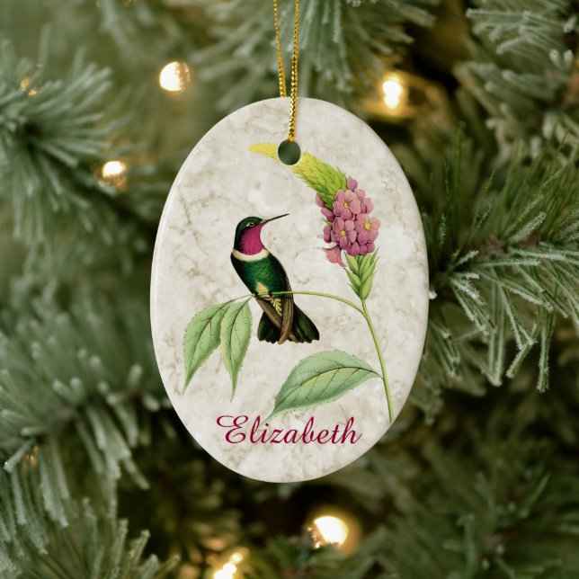Amethyst Throated Hummingbird Ornament (Tree)
