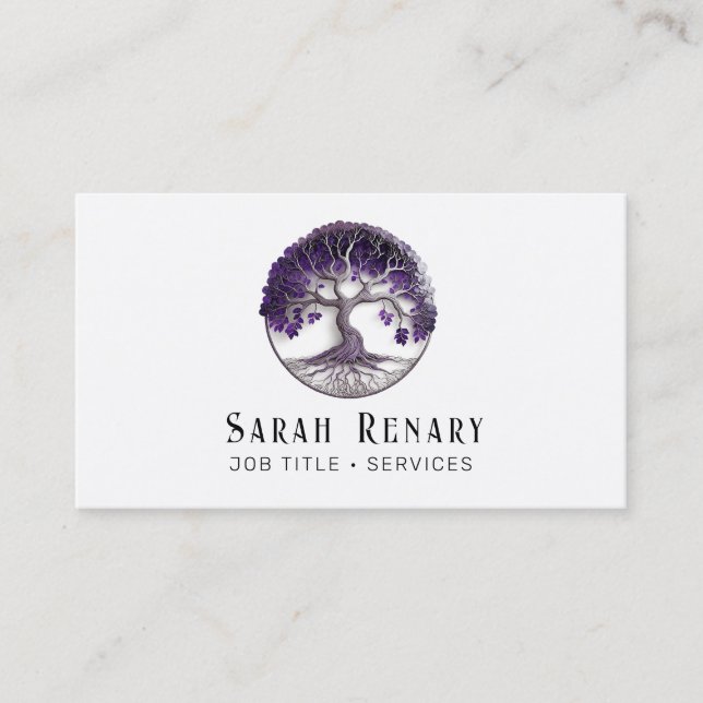 Amethyst Tree of Life Business Card (Front)