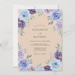 Amethyst Violet Watercolor Wedding Invitation