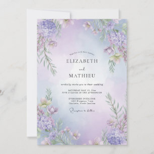 Amethyst Violet Wisteria Wedding Invitation