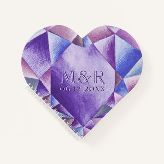 Amethyst Watercolor Heart 33rd Wedding Anniversary Notebook