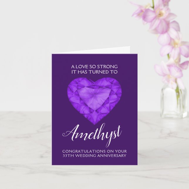 Amethyst Wedding Anniversary Love so strong Card (Orchid)