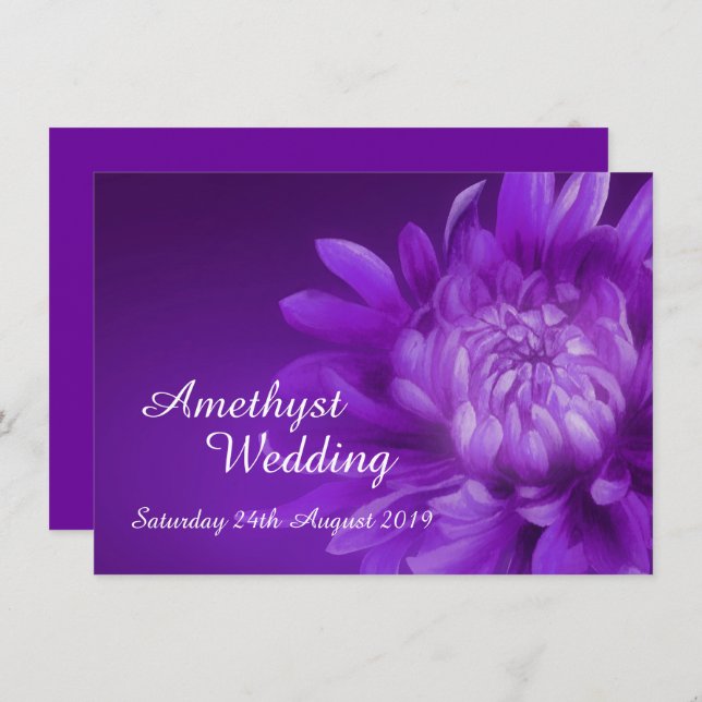 Amethyst wedding party invite 33rd (Front/Back)
