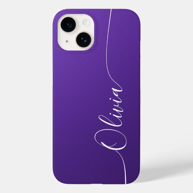 Amethyst White Elegant Calligraphy Script Name Case-Mate iPhone Case (Back)