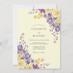 Amethyst Yellow Wildflower Wedding Invitation