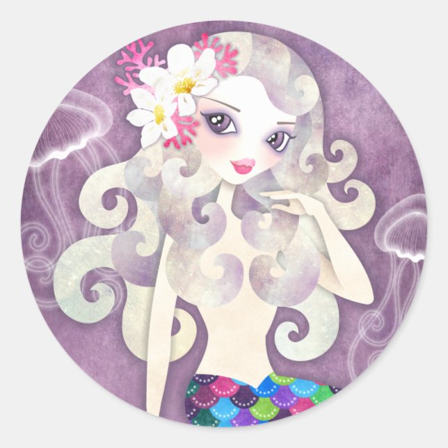 Amethyste Mermaid Stickers Seals (Front)