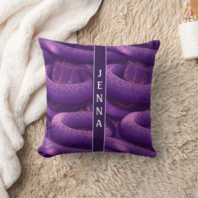Amethystine Python Retro Colourful Custom Pattern Cushion (Blanket)