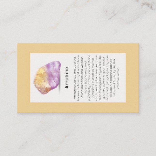 Ametrine Crystal Meaning Jewellery Display  Business Card (Front)