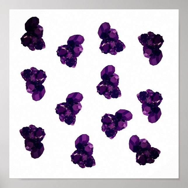 Ametyst Stones, Purple Amethyst vector art Poster (Front)