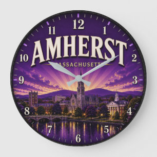 Amherst Massachusetts Vintage College Town  Large Clock