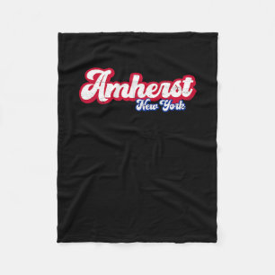 Amherst New York Ny Retro Script 716 Western New Y Fleece Blanket