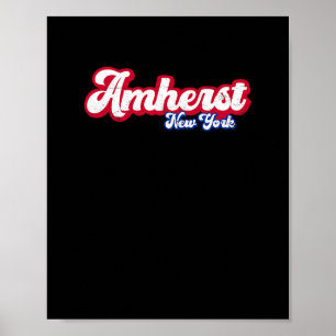 Amherst New York Ny Retro Script 716 Western New Y Poster
