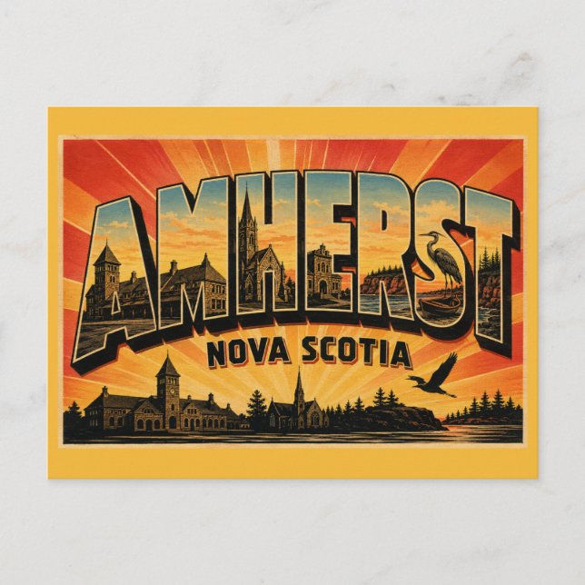 Amherst Nova Scotia Border Town Postcard (Front)