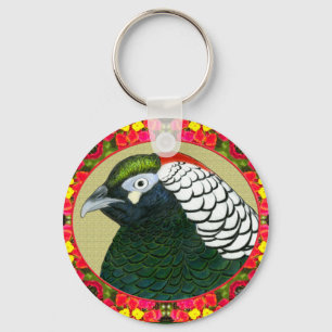 Amherst Pheasant and Flowers Key Ring