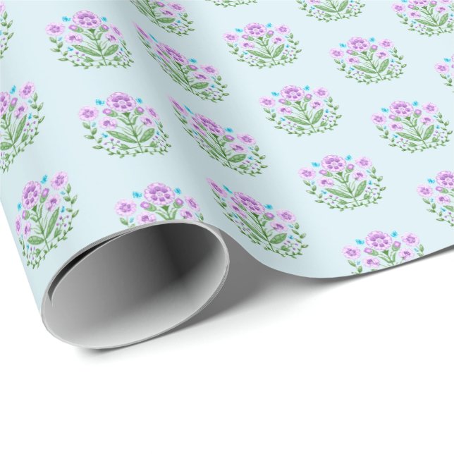 Amherst Print on Light Turquoise  Wrapping Paper (Roll Corner)