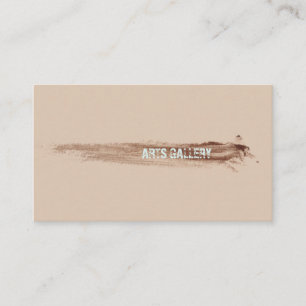 Amiable Brown Brushstrokes Stains Hand Drawn Art Business Card