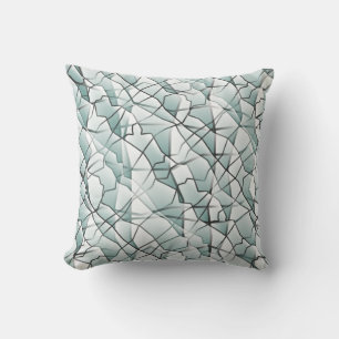 Amiable Greyscale Geometric Mesh Effect Tote Bag Cushion