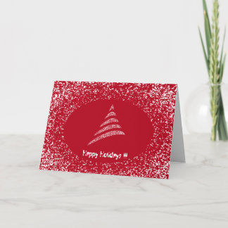 Amiable Monochrome Artistic Christmas Tree Holiday Card