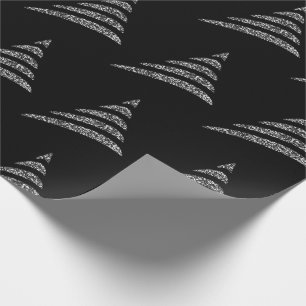 Amiable Monochrome Artistic Christmas Tree Wrapping Paper