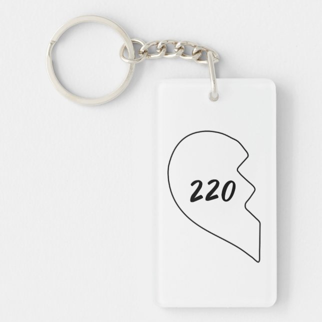 Amicable Numbers (220 284)  Ceramic Ornament Key Ring (Front)