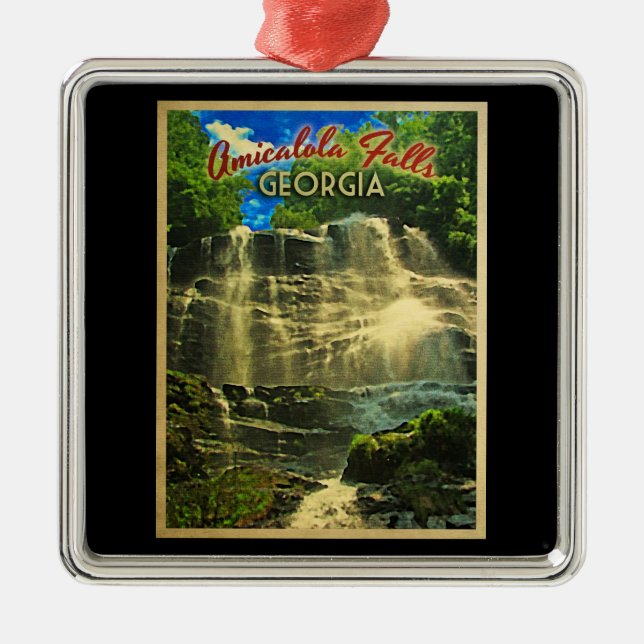 Amicalola Falls Georgia Metal Tree Decoration (Front)