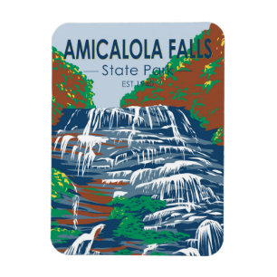 Amicalola Falls State Park Georgia Vintage Magnet