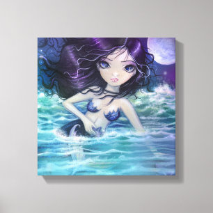 Amid the Soft Sea Mermaid Art Print Wrapped Canvas