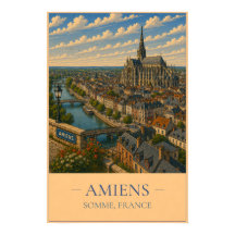 Amiens, France – Vintage Travel Poster