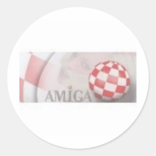 amiga retro classic round sticker