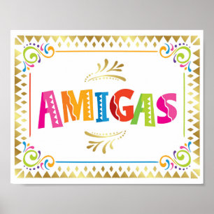 AMIGAS Fiesta Party Sign Print