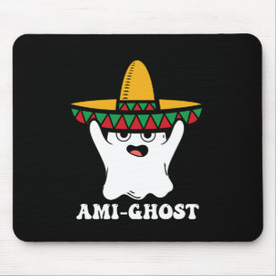 Amighost Spooky Halloween Ghost Mexican Sombrero A Mouse Mat