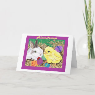 Amigos de Pascua tarjeta (Easter Friends card) Holiday Card