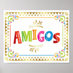 AMIGOS Fiesta Party Sign Print
