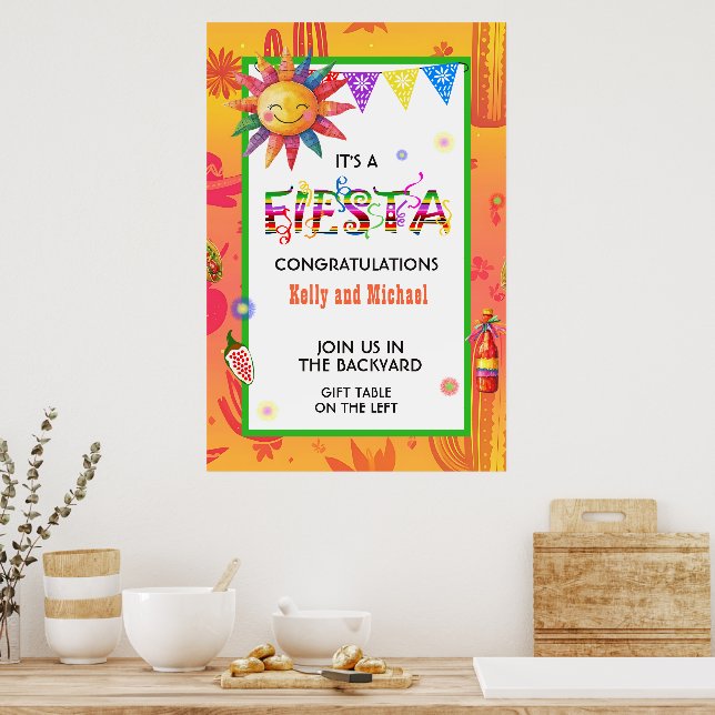 Amigos It's A Fiesta Wedding Poster (Kitchen)