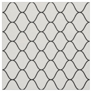 Amime Pattern - Black on White Fabric