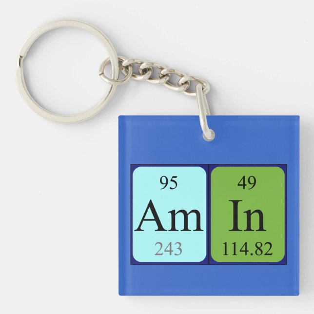 Amin periodic table name keyring (Front)