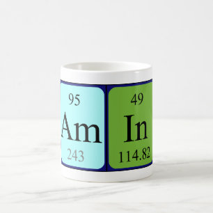 Amin periodic table name mug