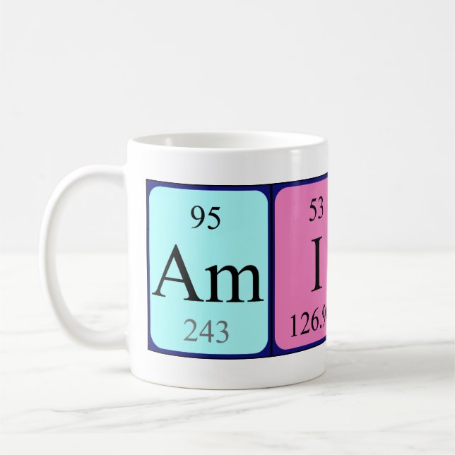 Aminah periodic table name mug (Left)