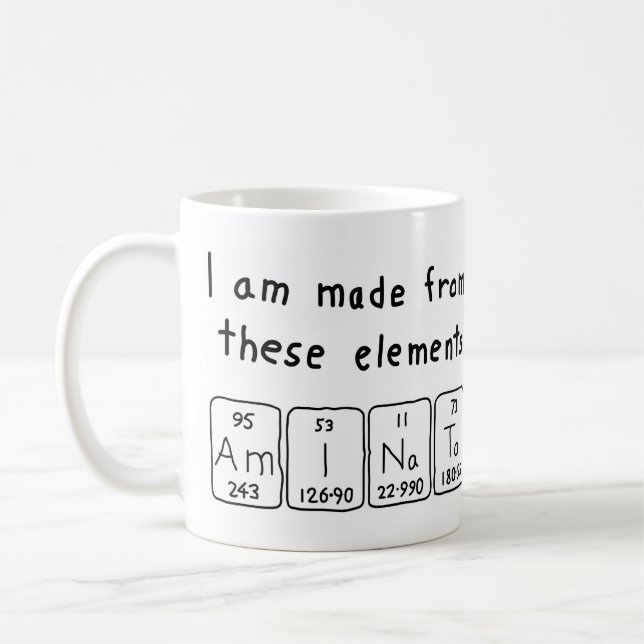 Aminata periodic table name mug (Left)