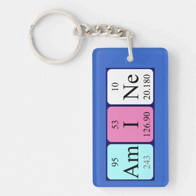 Amine periodic table name keyring (Front)