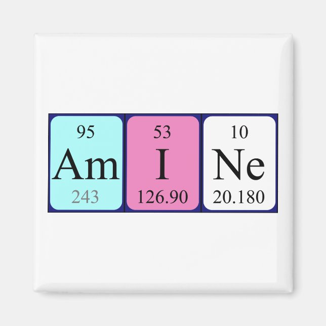 Amine periodic table name magnet (Front)