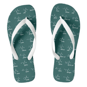 AMINO ACID CHEM STRUCTURE PRINT FLIP FLOPS