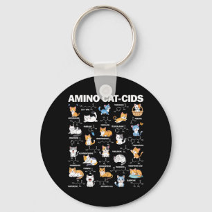 Amino Cat-cids Funny Science Biology Chemistry Key Ring