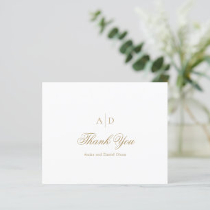 Amira Gold Elegant Wedding Thank You Card