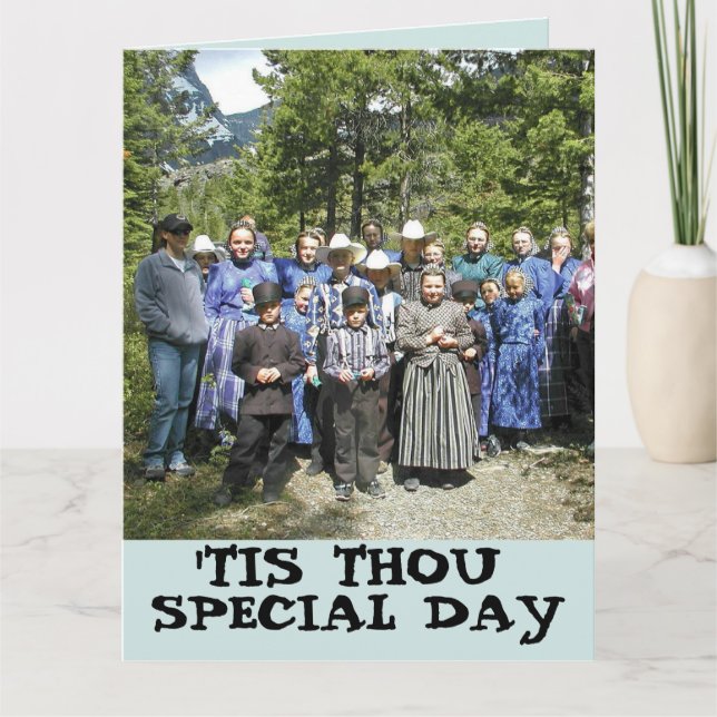 AMISH BIRTHDAY FUNNY HUMOR GREETING CARD (Front)